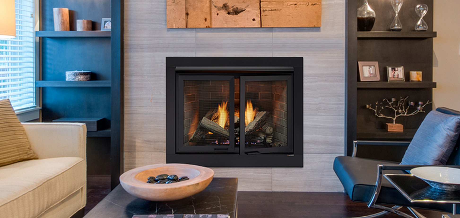 Monessen Attribute 42" Universal Circulating Vent Free Firebox With Radiant Face and Multitonal Gray Reversible Interior Panels