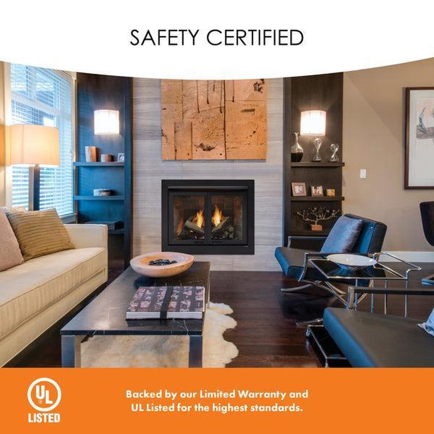 Monessen Attribute 42" Universal Circulating Vent Free Firebox With Radiant Face and Multitonal Gray Reversible Interior Panels