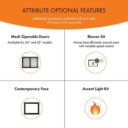 Monessen Attribute 42" Universal Circulating Vent Free Firebox With Radiant Face and Multitonal Gray Reversible Interior Panels