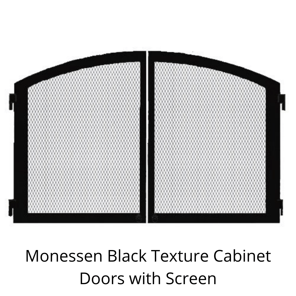 Monessen Black Texture Cabinet Doors with Screen for Magnum Series Firebox