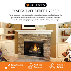 Monessen Exacta 42" Vent Free Circulating Clean Face Firebox with Herringbone Interior Panels