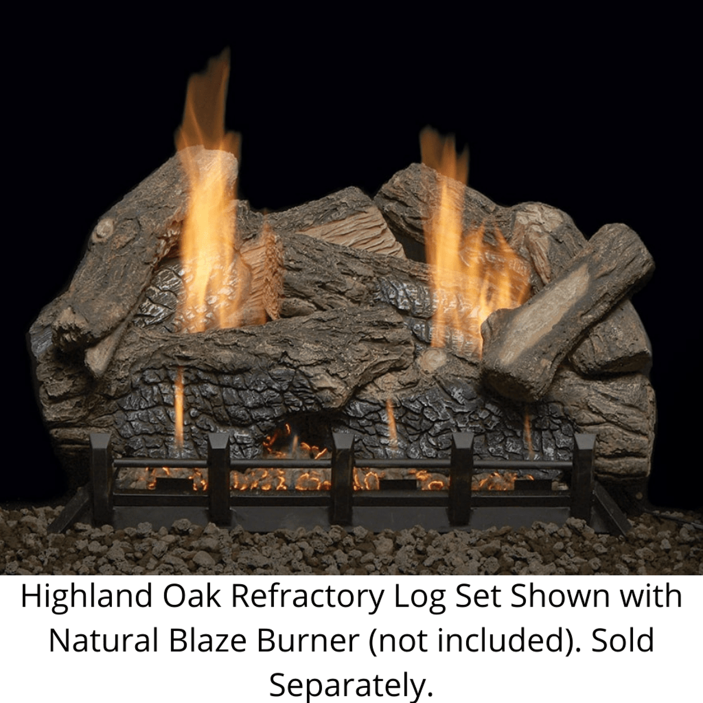 Monessen Highland Oak 24" Refractory Vented/Vent-Free Gas Log Set