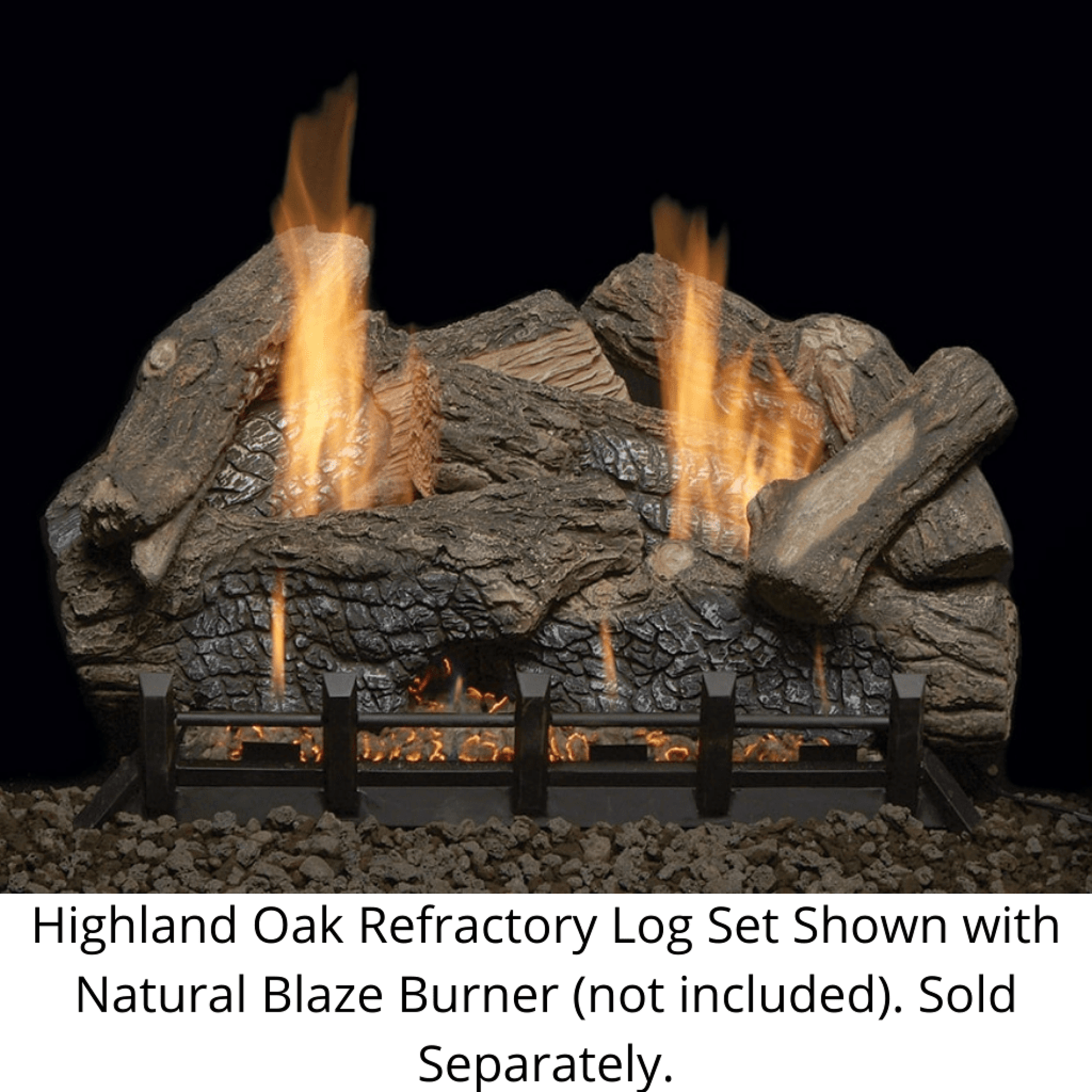 Monessen Highland Oak 30" Refractory Vented/Vent-Free Gas Log Set