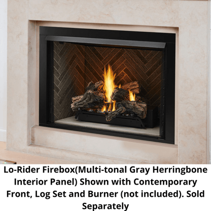 Monessen Lo-Rider 32" Clean Face Vent Free Gas Firebox With Multi-tonal Gray Stacked Traditional Fiber Interior Panels