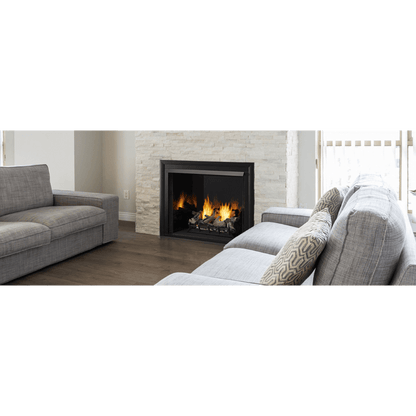Monessen Lo-Rider 36" Clean Face Vent Free Gas Firebox With Multi-tonal Brown Stacked Traditional Fiber Interior Panels