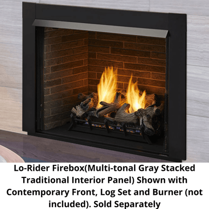 Monessen Lo-Rider 36" Clean Face Vent Free Gas Firebox With Multi-tonal Gray Herringbone Fiber Interior Panels