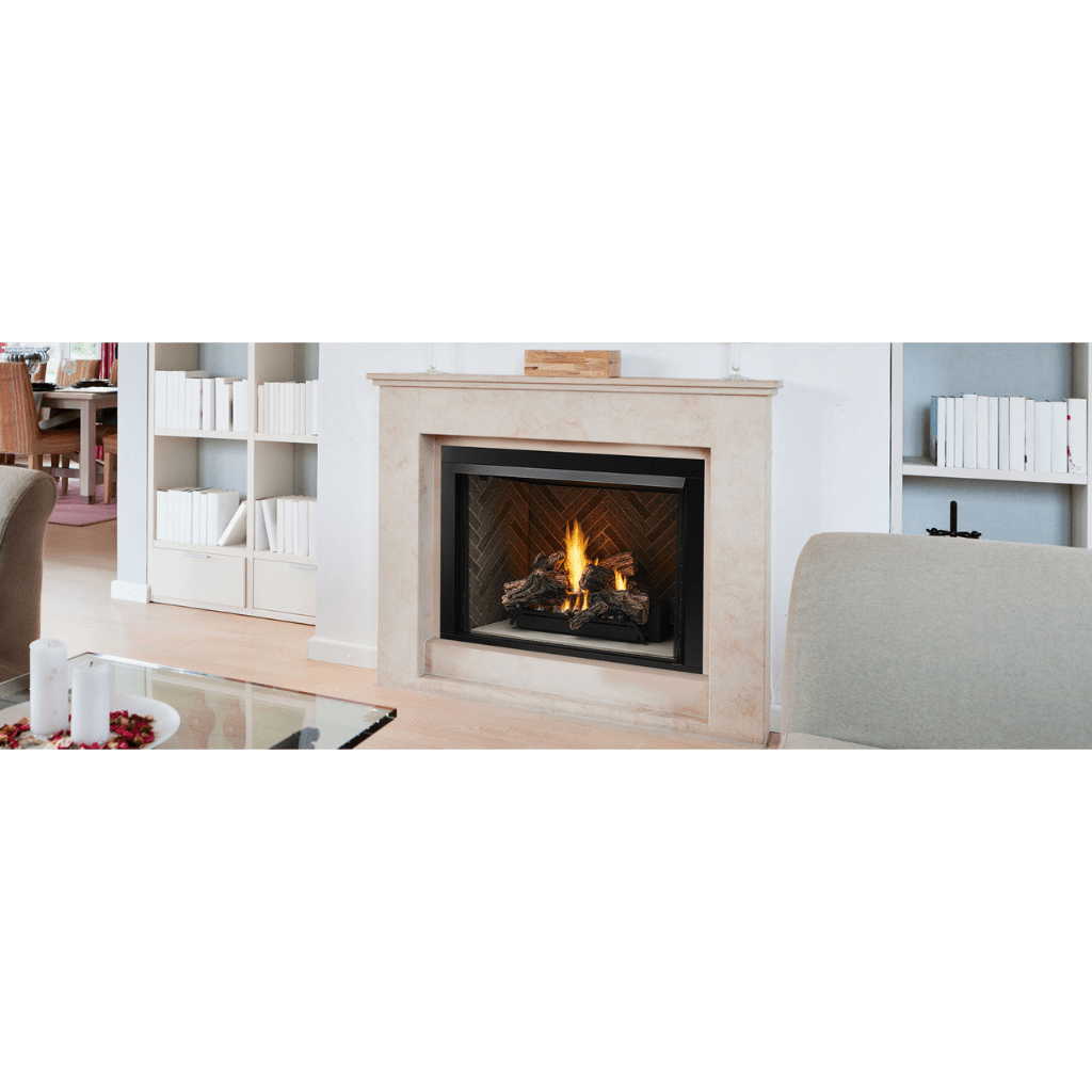 Monessen Lo-Rider 42" Clean Face Vent Free Gas Firebox With Multi-tonal Brown Stacked Traditional Fiber Interior Panels
