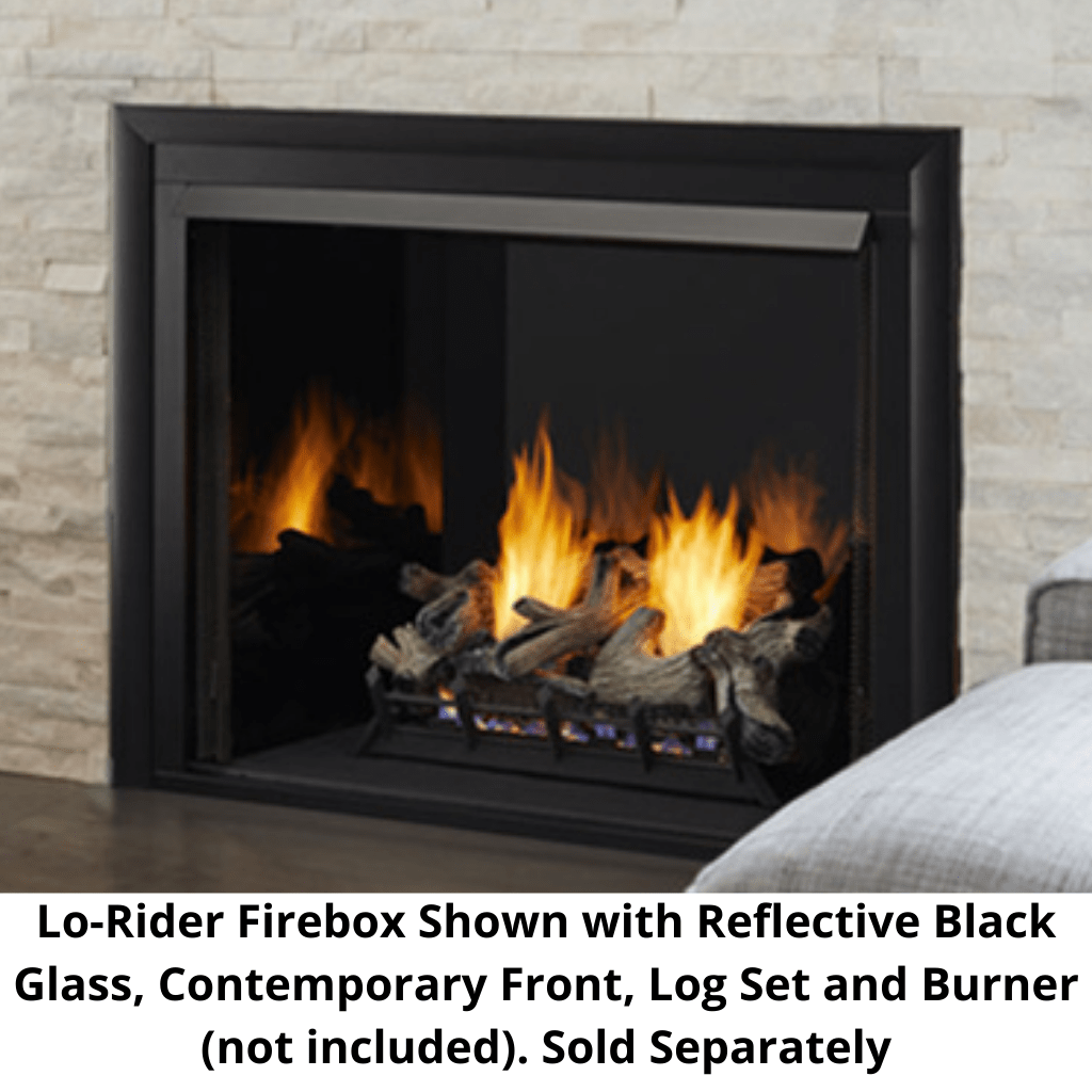 Monessen Lo-Rider 42" Clean Face Vent Free Gas Firebox With Multi-tonal Brown Stacked Traditional Fiber Interior Panels