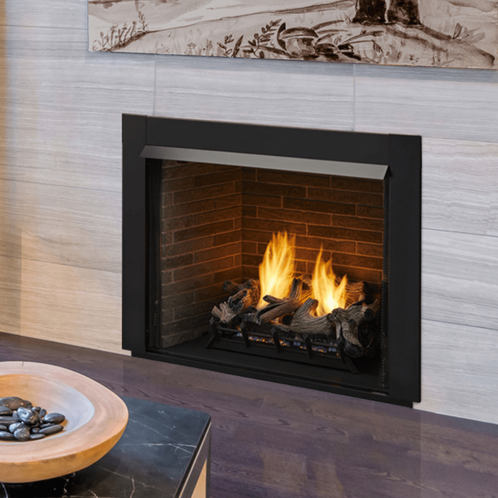 Monessen Lo-Rider 42" Clean Face Vent Free Gas Firebox With Multi-tonal Brown Stacked Traditional Fiber Interior Panels
