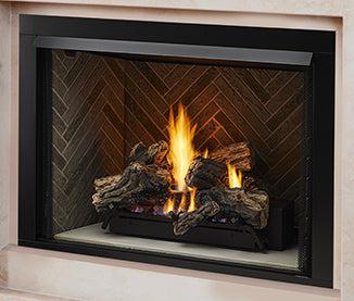 Monessen Lo-Rider 42" Clean Face Vent Free Gas Firebox With Multi-tonal Brown Stacked Traditional Fiber Interior Panels