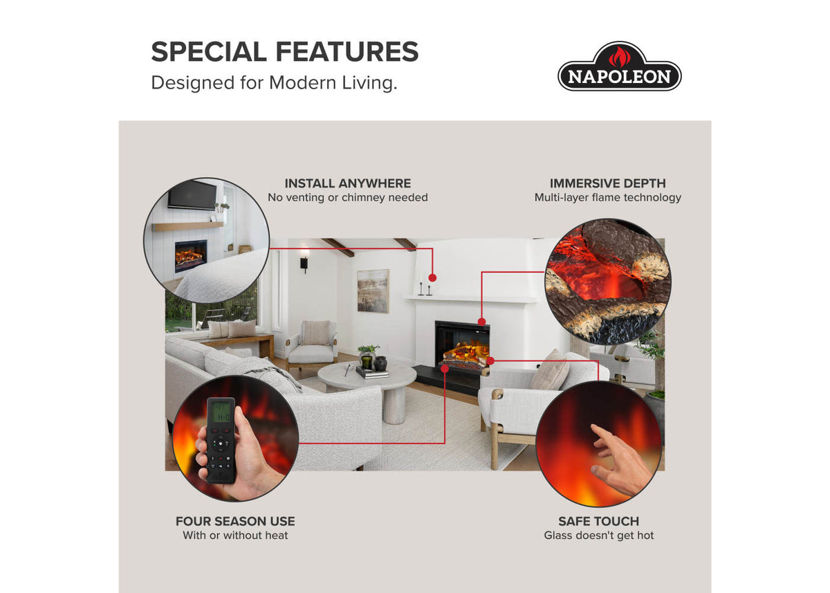 Napoleon Rosedale 3 29" Built-in Electric Fireplace Insert