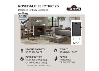 Napoleon Rosedale 2 26" Built-in Electric Fireplace Insert