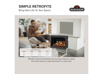 Napoleon Rosedale 2 26" Built-in Electric Fireplace Insert