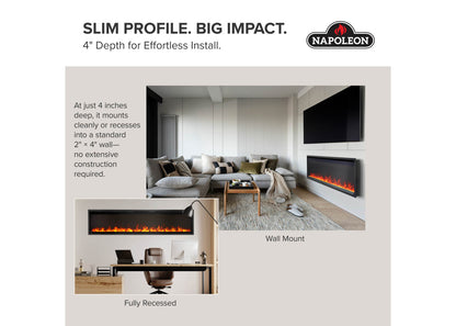 Napoleon Astound SlimMount 74" Wall-Mounted Electric Fireplace