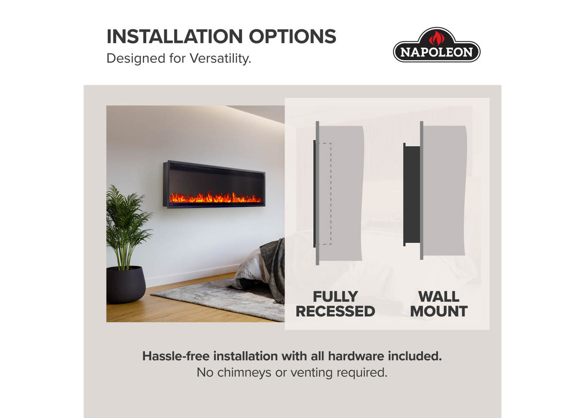 Napoleon Astound SlimMount 74" Wall-Mounted Electric Fireplace