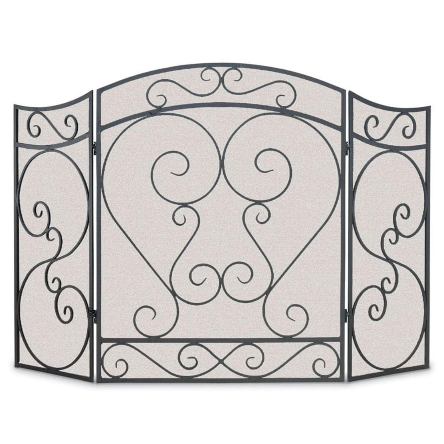 Napa Forge by Pilgrim 48" Black Country Scroll 3 Panel Folding Screen