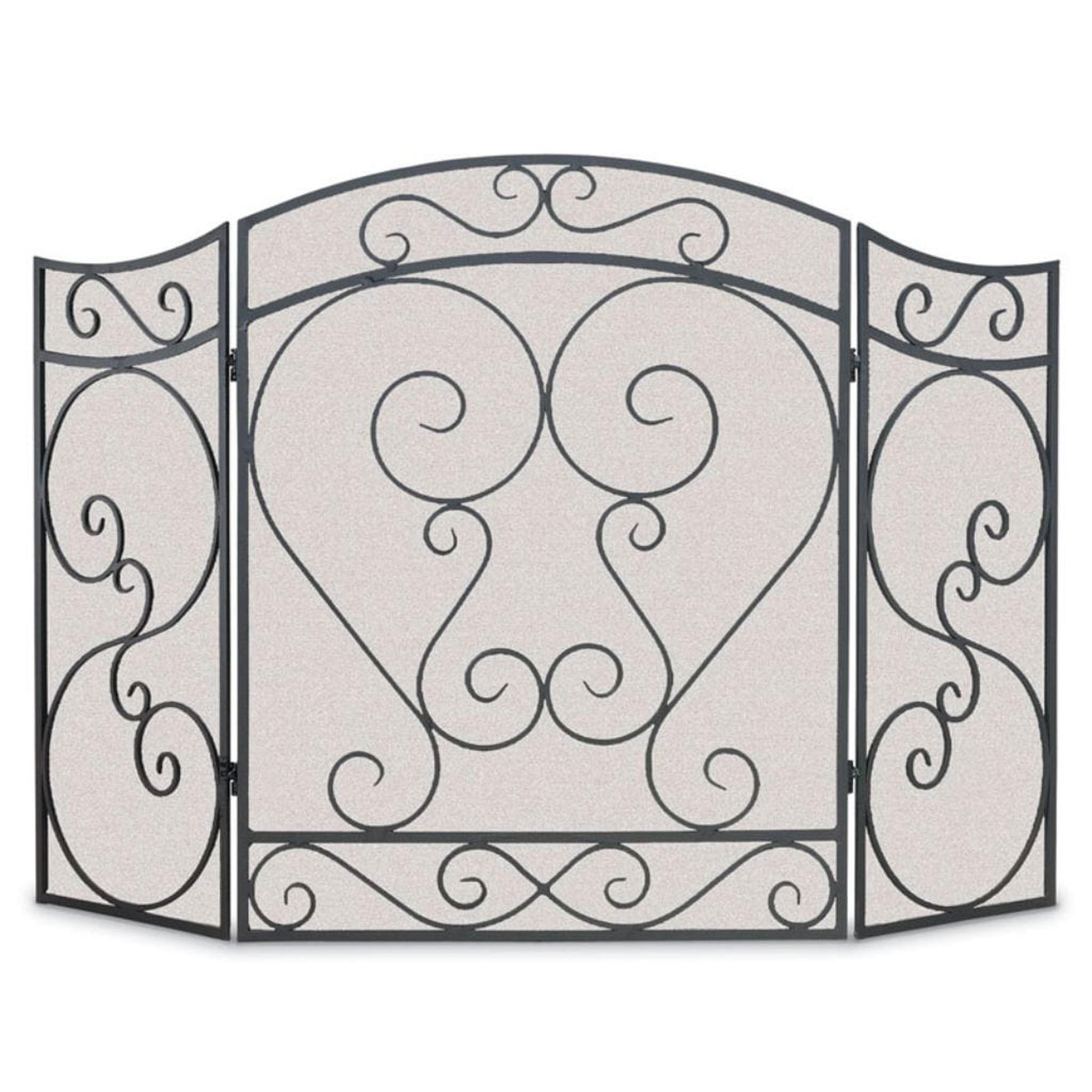 Napa Forge by Pilgrim 48" Black Country Scroll 3 Panel Folding Screen