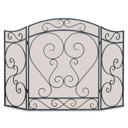 Napa Forge by Pilgrim 48" Black Country Scroll 3 Panel Folding Screen