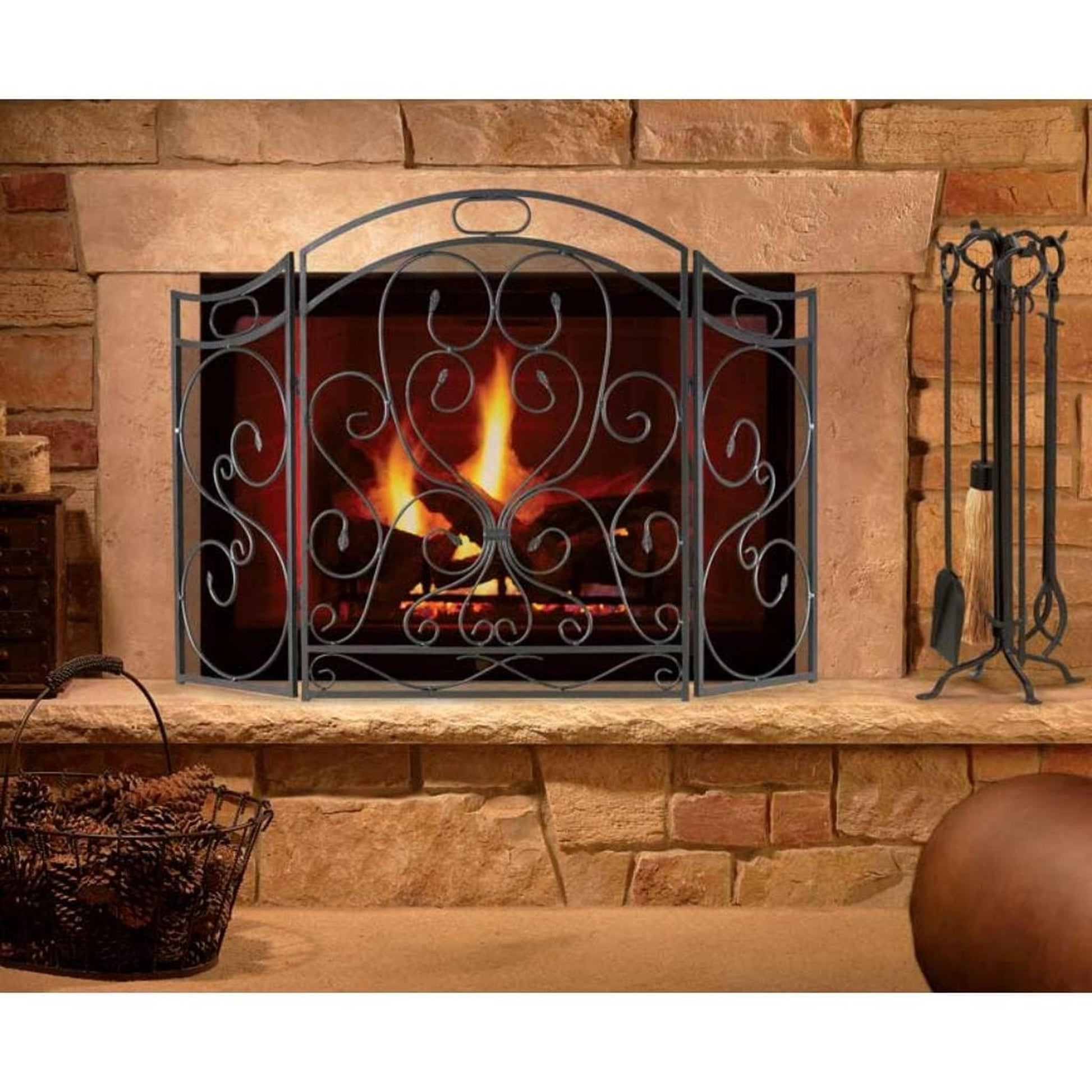 Napa Forge by Pilgrim 48" Graphite Shakespeare's Garden 3 Panel Folding Screen