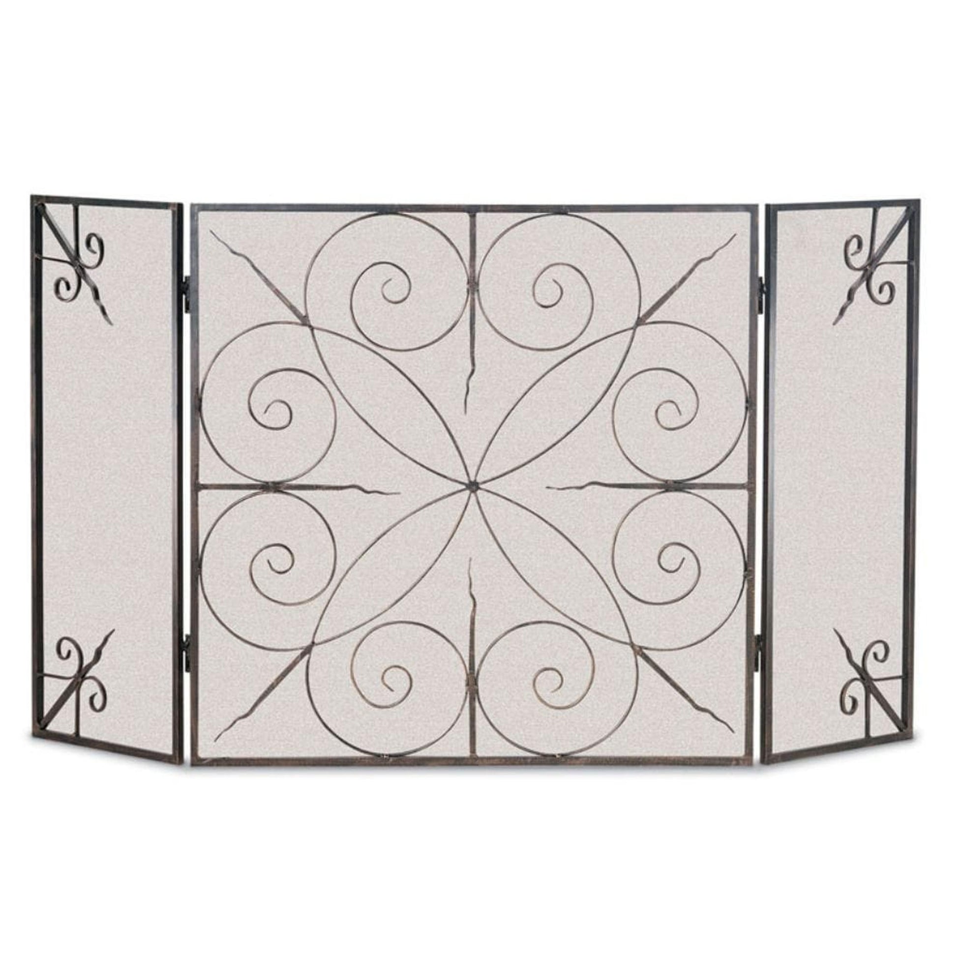 Napa Forge by Pilgrim 52" Black Elements 3 Panel Folding Screen