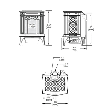 Napoleon 19" Arlington Direct Vent Cast Iron Gas Stove