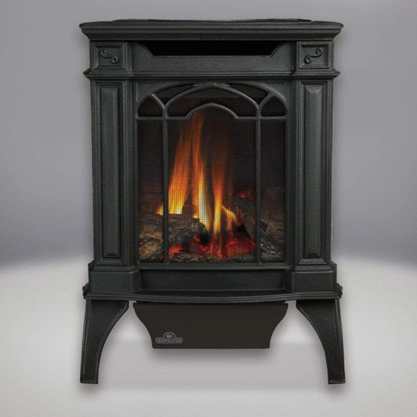 Napoleon Arlington 19" Metallic Black Direct Vent Cast Iron Gas Stove With Millivolt Ignition