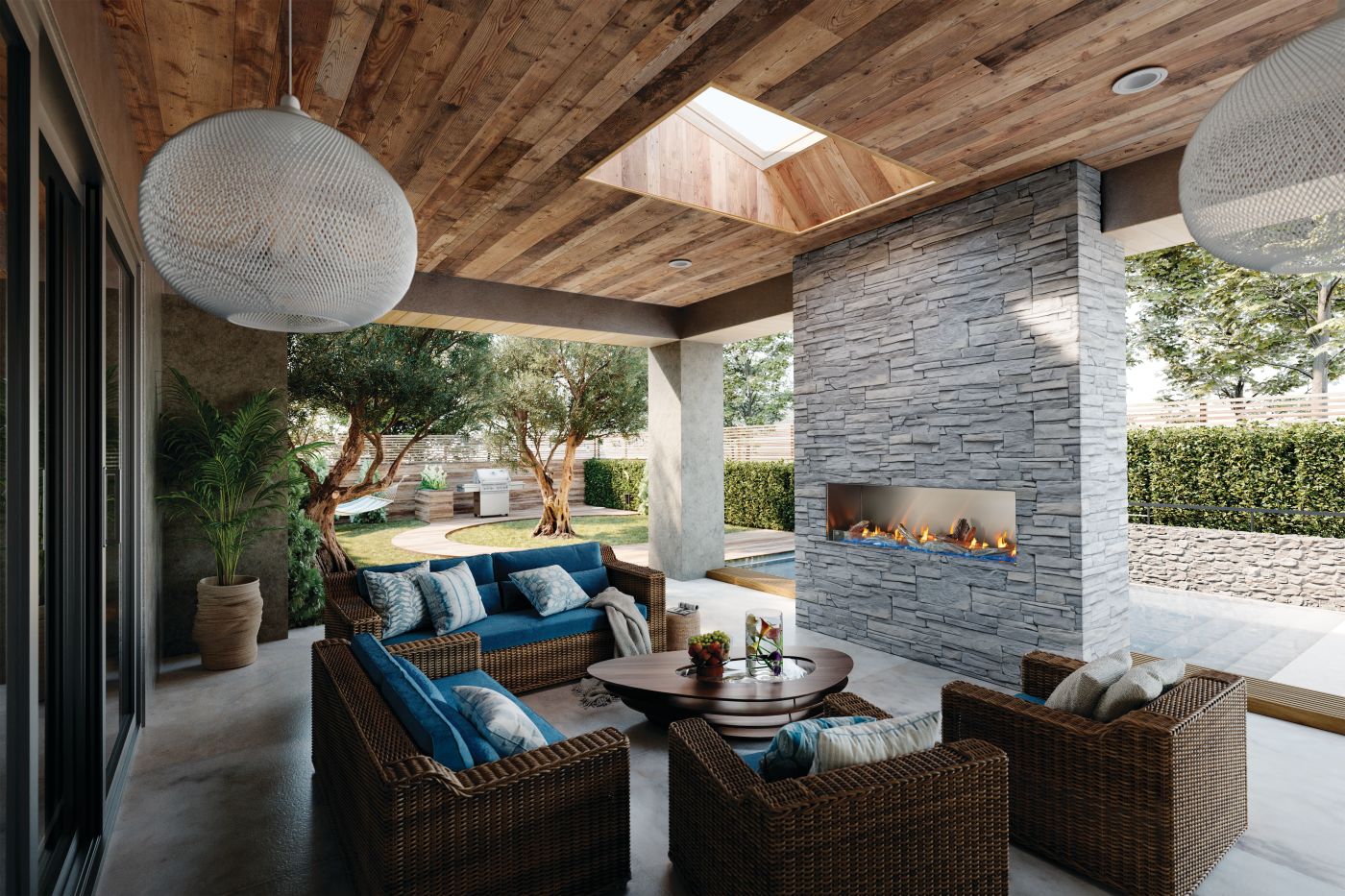 Napoleon Galaxy 74" Outdoor Natural Gas Fireplace