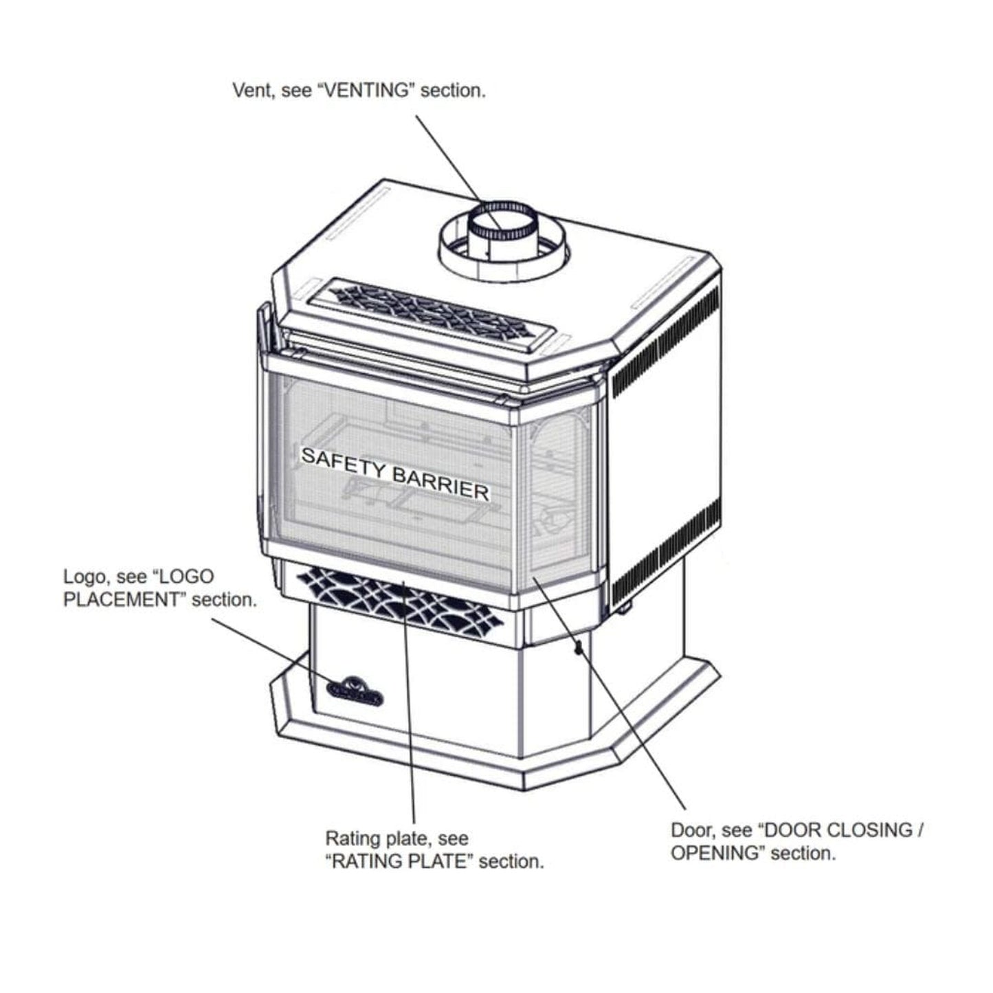 Napoleon Haliburton 23" Black Direct Vent Gas Stove With Millivolt Ignition