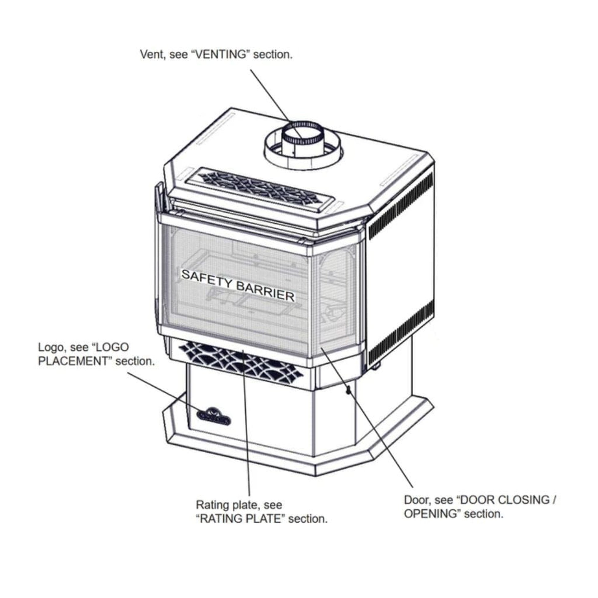 Napoleon Haliburton 23" Black Direct Vent Gas Stove With Millivolt Ignition