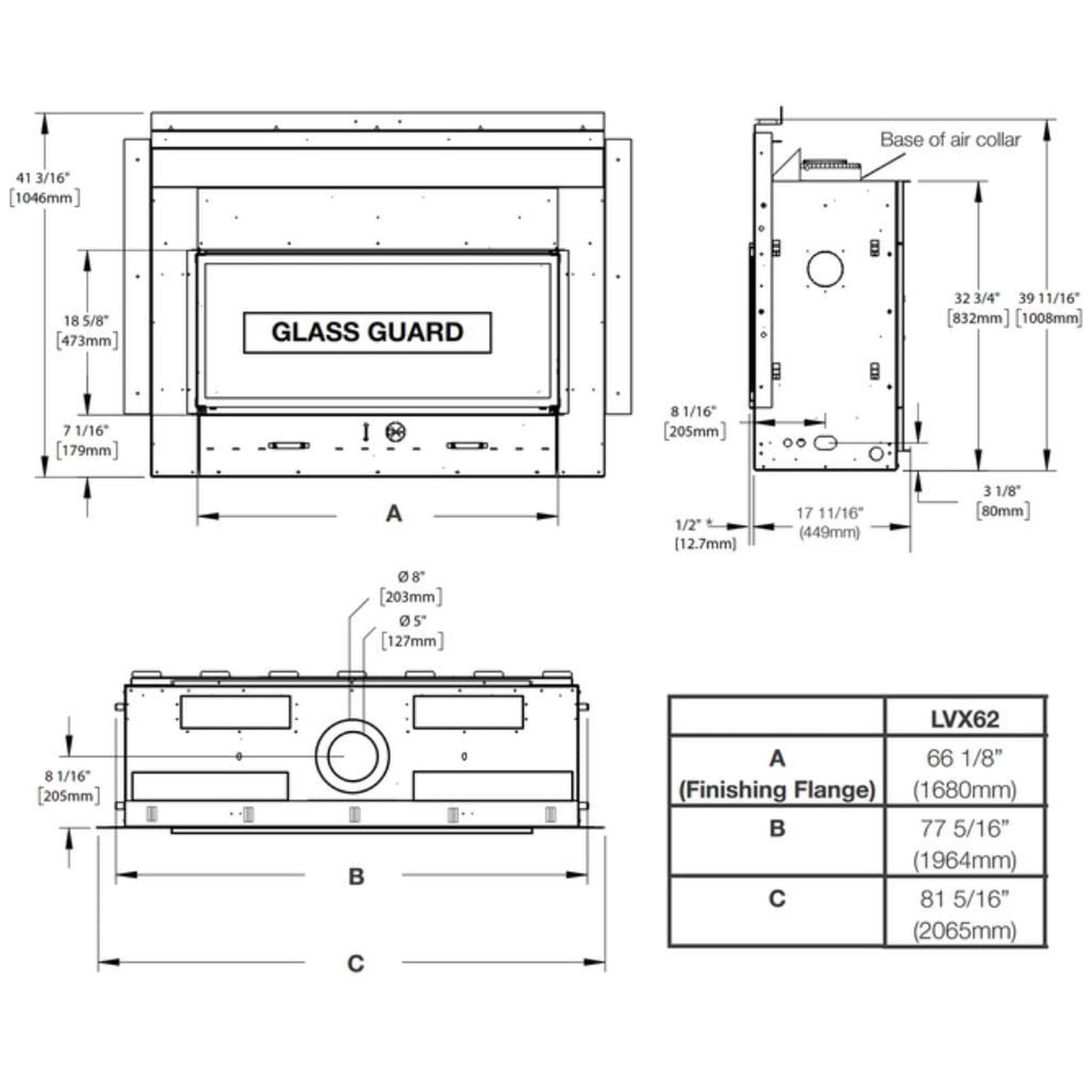 Napoleon Luxuria 62" Single Sided Linear Direct Vent Natural Gas Fireplace