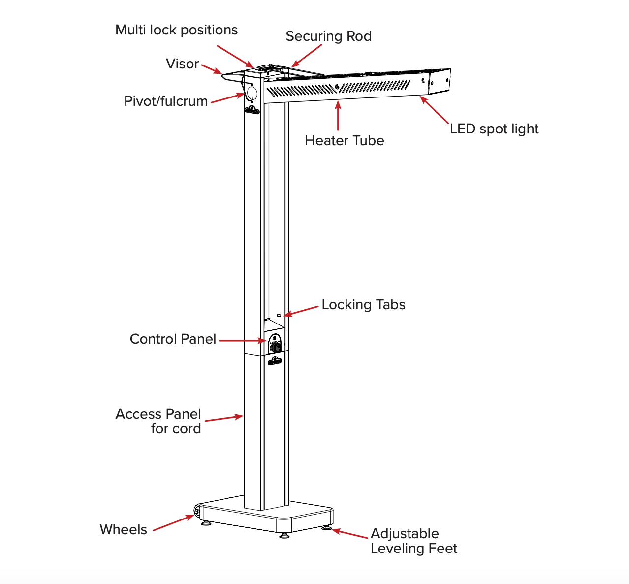 Napoleon Phantom 82" Freestand Outdoor Electric Infrared Heater