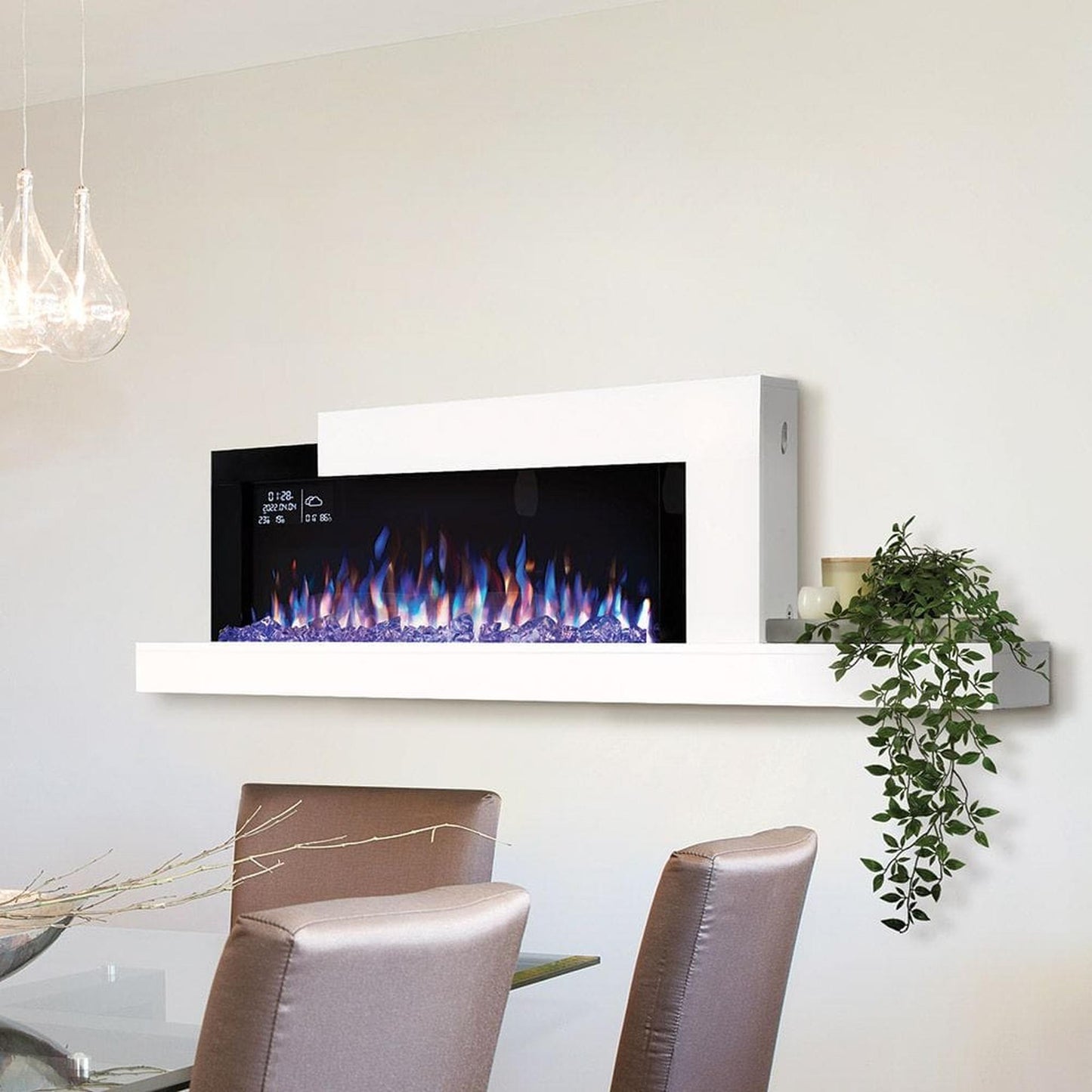 Napoleon Stylus Cara Elite 59" Wall-Mounted Electric Fireplace With Shelf