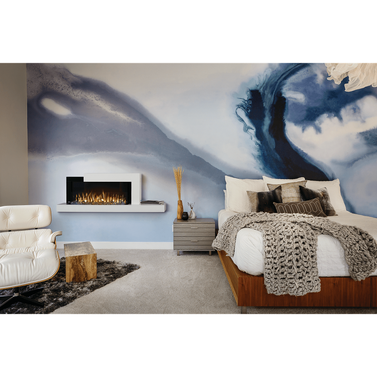 Napoleon Stylus Cara Elite 59" Wall-Mounted Electric Fireplace With Shelf