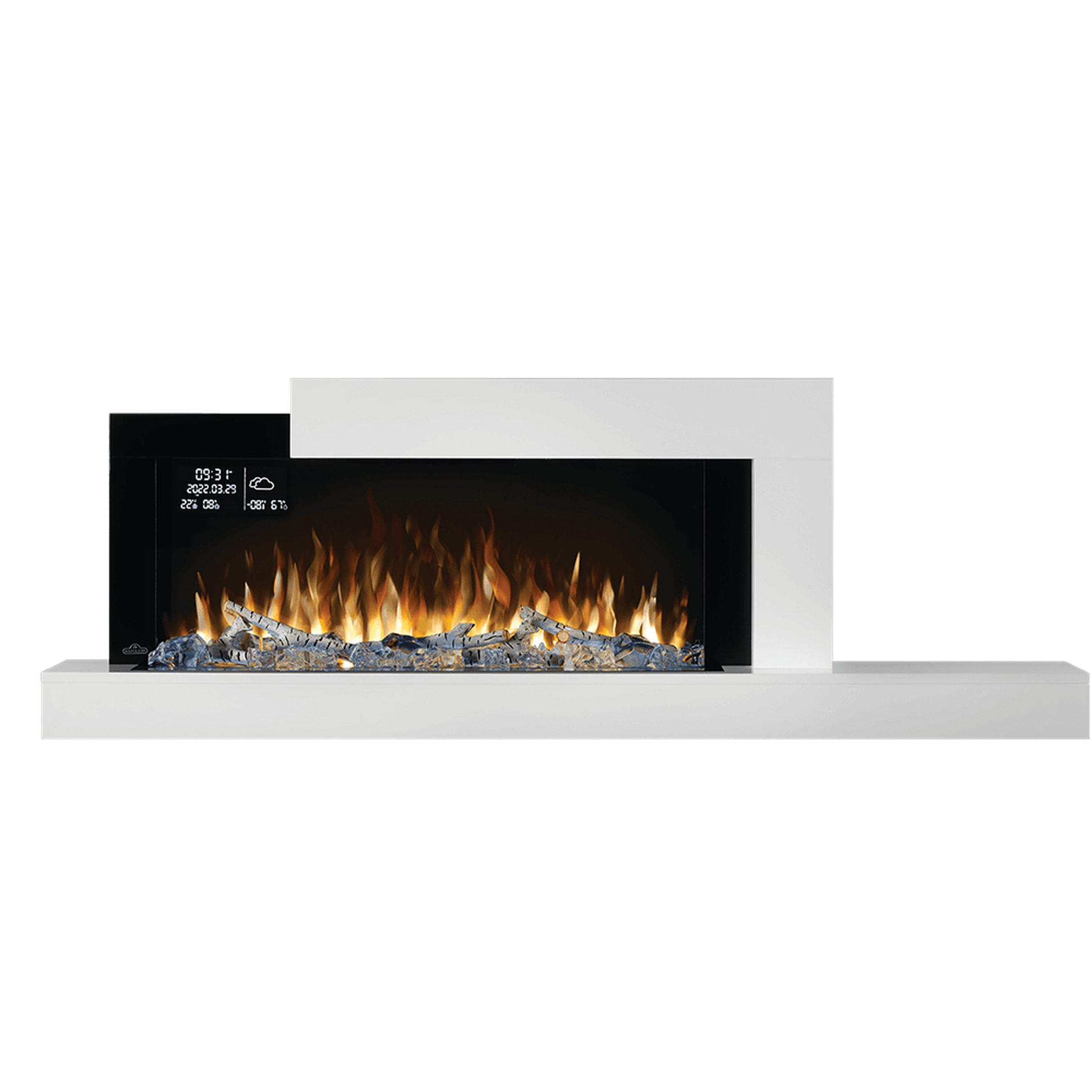 Napoleon Stylus Cara Elite 59" Wall-Mounted Electric Fireplace With Shelf