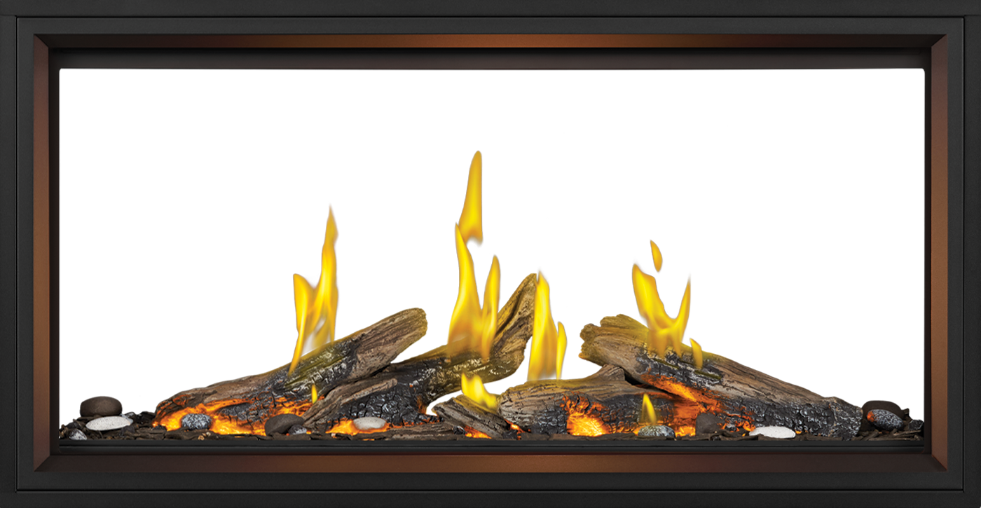 Napoleon Tall Linear Vector 50" See Through Direct Vent Natural Gas Fireplace With Luminous Logs