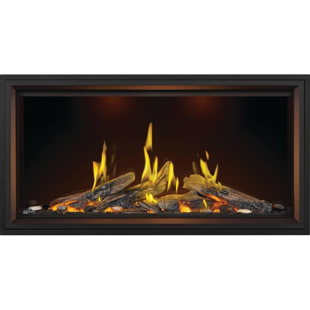 Napoleon Tall Linear Vector 50" Single Sided Direct Vent Natural Gas Fireplace With Luminous Logs