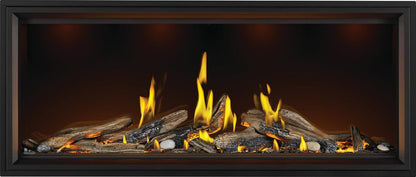 Napoleon Tall Linear Vector 62" Single Sided Direct Vent Natural Gas Fireplace With Luminous Logs