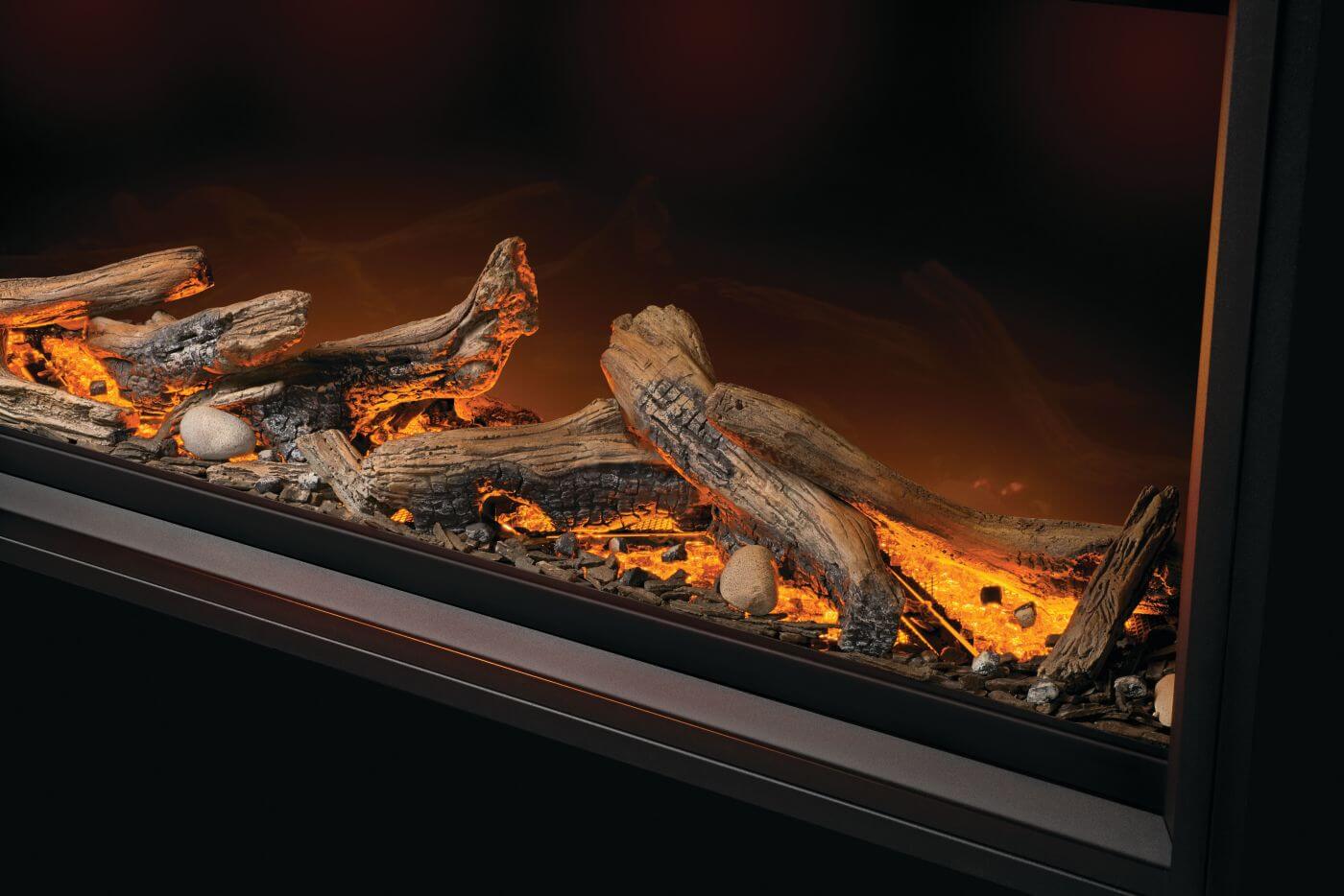 Napoleon Tall Linear Vector 74" Single Sided Direct Vent Natural Gas Fireplace With Luminous Logs