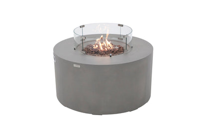 Elementi Pacaya 43" Round Light Grey Propane Fire Table with Hidden Tank