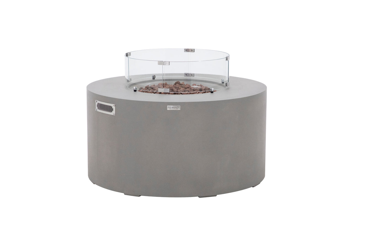 Elementi Pacaya 43" Round Light Grey Propane Fire Table with Hidden Tank