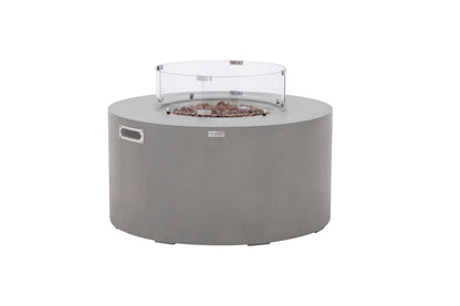 Elementi Pacaya 43" Round Light Grey Propane Fire Table with Hidden Tank