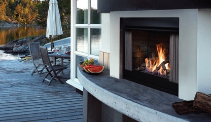 Kingsman OFP42 42" Zero Clearance Black Satin Coat, Intermittent Pilot Control Natural Gas Outdoor Fireplace