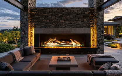 Empire Carol Rose Coastal 72" Stainless Steel Manual Control, Natural Gas Outdoor Linear Fireplace