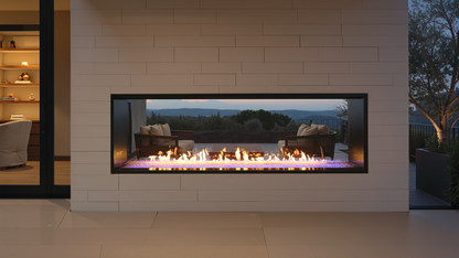 Empire Carol Rose Coastal 72" Stainless Steel Manual Control, Natural Gas See-Thru Outdoor Linear Fireplace