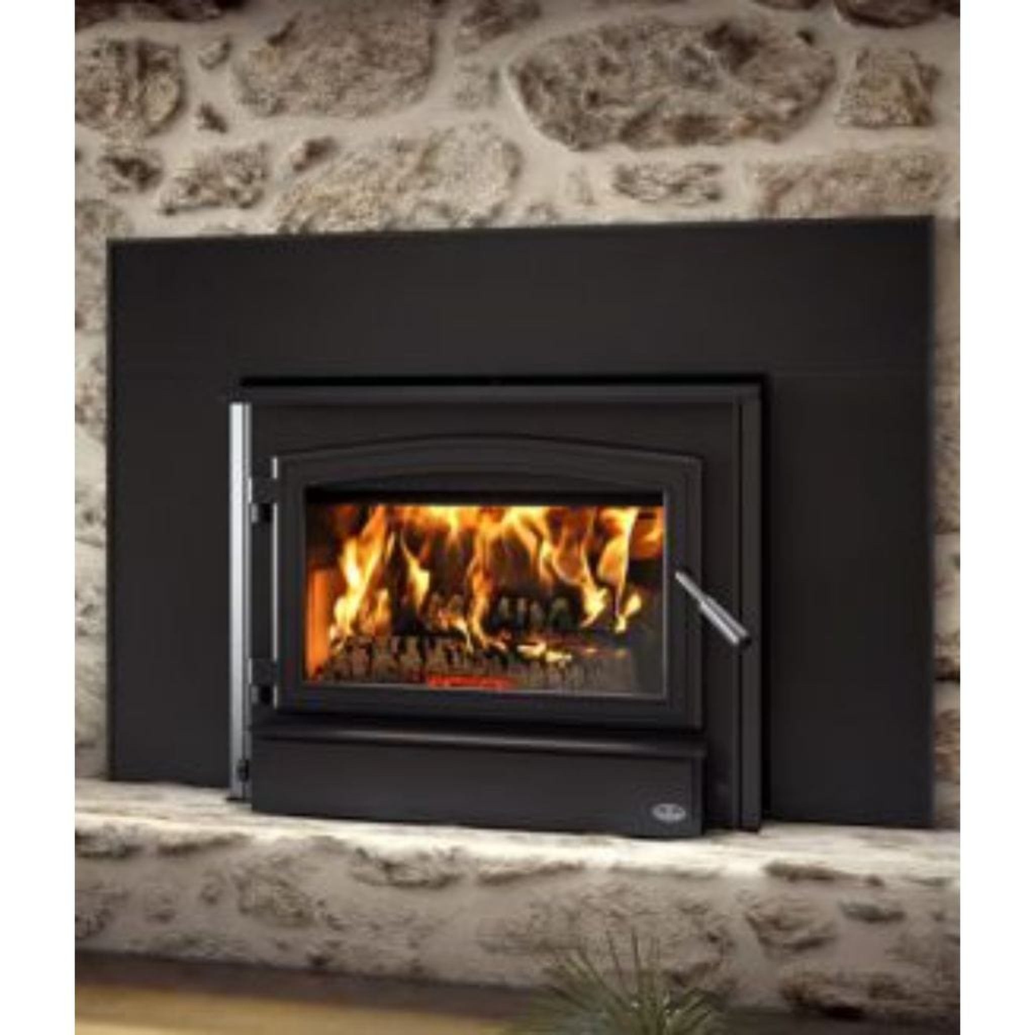 Osburn 3500 Wood Insert With Black Door Overlay, Faceplate & Black