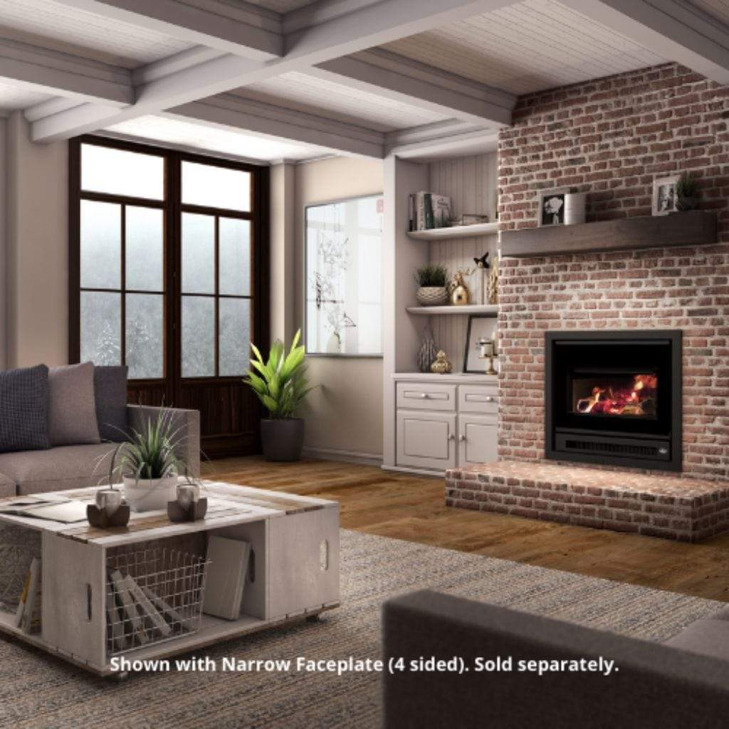 Osburn Inspire 2000 Wood Insert With 30" x 27" 4-Sided Narrow Faceplate, Connector and Liner Kit