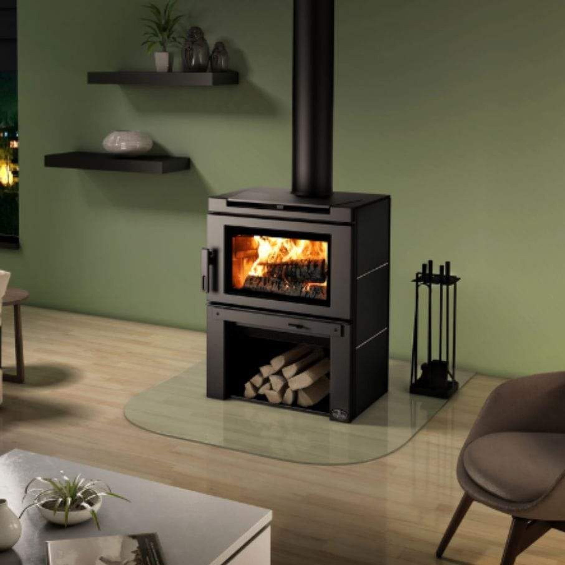 Osburn Matrix Wood Stove With Black Side Panels Kit & Black Steel Panel Top