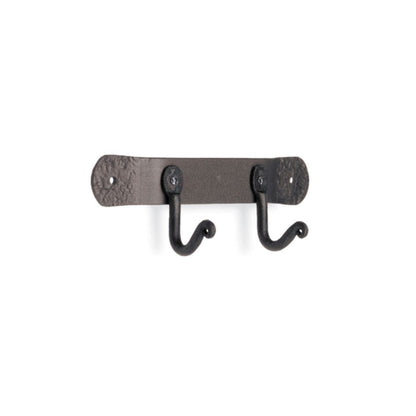 Pilgrim 10″ Black Hand-Forged Two-Hook Bracket