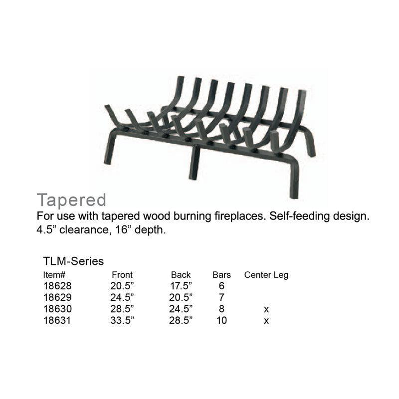 Pilgrim 25" Matte Black Tapered Grate
