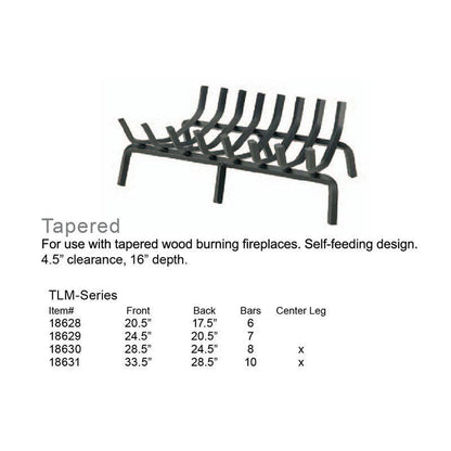 Pilgrim 25" Matte Black Tapered Grate